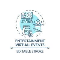 ícone do conceito de eventos virtuais de entretenimento vetor