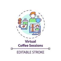 ícone de conceito de sessões virtuais de café vetor