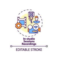 ícone do conceito de gravações de sessões em estúdio vetor