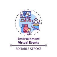 ícone do conceito de eventos virtuais de entretenimento vetor