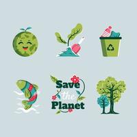 salve o planeta salve o ícone da terra vetor