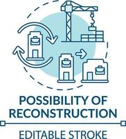 ícone do conceito de possibilidade de reconstrução vetor