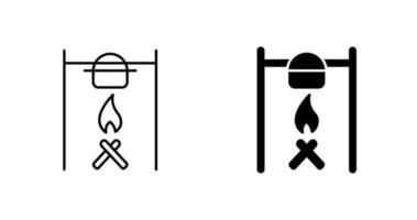 ícone de vetor de fogo de acampamento