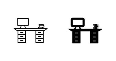 mesa com ícone de vetor de prateleiras
