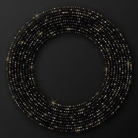 ouro abstrato brilhante fundo pontilhado de meio-tom. padrão de glitter dourados em forma de círculo. círculo pontos de meio-tom. ilustração vetorial vetor