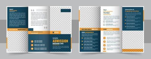 pacote de brochura com três dobras ou modelo de brochura com três dobras de admissão de educação escolar para crianças vetor