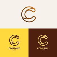 a carta c logotipo modelo com uma mistura do elegante e profissional Sombrio Castanho e luz amarelo gradação cores é perfeito para seu companhia identidade vetor