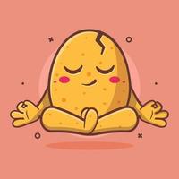 calma ovo personagem mascote com ioga meditação pose isolado desenho animado dentro plano estilo Projeto vetor