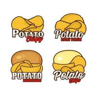 batata salgadinhos Projeto logotipo coleção vetor