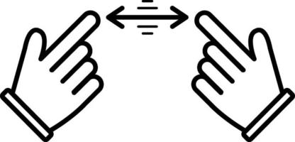 ícone de linha para gestos vetor