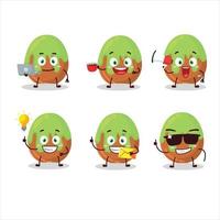 Chocolate verde doce desenho animado personagem com vários tipos do o negócio emoticons vetor