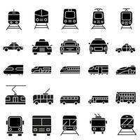 público transporte ícone vetor definir. viagem ilustração placa coleção. viagem símbolo ou logotipo.