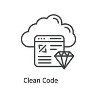 limpar \ limpo código vetor esboço ícones. simples estoque ilustração estoque