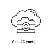 nuvem Câmera vetor esboço ícones. simples estoque ilustração estoque