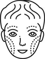 ícone de linha para cirurgia plástica facial vetor