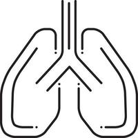 ícone de linha para pneumologia vetor