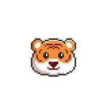 tigre cabeça dentro pixel arte estilo vetor