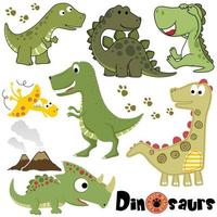 vetor conjunto do dinossauros desenho animado dentro diferente atividade