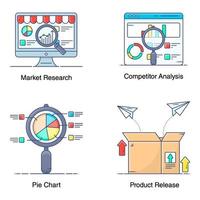 elementos de finanças e marketing vetor