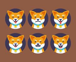 Cão Emoções Vector Set