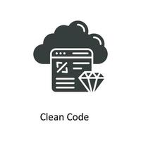 limpar \ limpo código vetor sólido ícones. simples estoque ilustração estoque