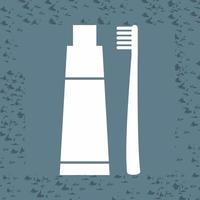 escova de dentes e ícone de vetor de pasta de dente