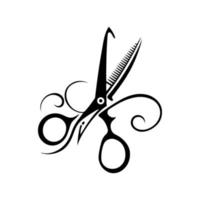 ornamental desbaste tesouras dentro uma simples vetor estilo. símbolo do cabeleireiro, barbearias, e salões. vetor ilustração perfeito para beleza, cuidado capilar, e aliciamento projetos.