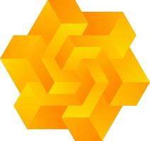 3d ótico ilusão do impossível forma. 3d forma do blocos. vetor ilustração do laranja conectar bloquear. 3d ilusão do geométrico para logotipo, Projeto ou arte. perspectiva ilusão forma ilustração