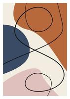 pôster boho abstrato moderno. tons de terra formas orgânicas. design contemporâneo para pôster, banner, cartão comemorativo, panfleto, postagem em mídia social, história. ilustração em vetor estilo minimalista de meados do século.