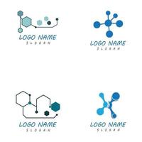 molécula símbolo logotipo modelo ilustração vetorial conjunto de design vetor