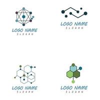 molécula símbolo logotipo modelo ilustração vetorial conjunto de design vetor