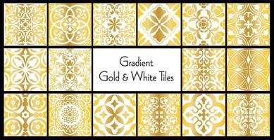 ouro branco abstrato ornamentado telha padrões vetor