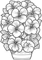 conjunto do vetor mão desenhado néon tolet, flores, amor-perfeito flor tatuagem desenhos, strass vetor arte, lápis realista amor-perfeito flor desenho, tinta esboço isolado em branco fundo flor grupo desenho.