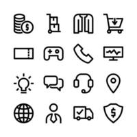 simples conjunto do comércio eletrônico vetor linha ícones. contém carrinho, envio, pagamento, etc., perfeito para qualquer objetivo