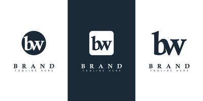 moderno e simples minúsculas bw carta logotipo, adequado para qualquer o negócio com bw ou wb iniciais. vetor