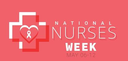 pode 06 para 12 é nacional enfermeiras semana. modelo para fundo, bandeira, cartão, poster. vetor