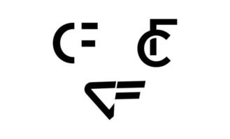 vetor de design de logotipo elegante inicial cf, c, f