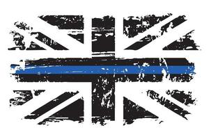 britânico fino azul linha bandeira Projeto vetor