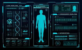 hud medicamento, corpo saúde digital tecnologia vetor