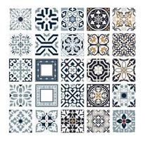 azulejos antigos padrões portugueses design sem costura antigo em ilustração vetorial vetor