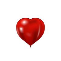 balão em forma de coração isolado no fundo branco para a sua criatividade vetor