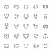 ícones de linha de animais. ilustração vetorial no fundo branco. vetor