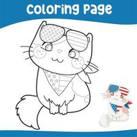 coloração página. adiante Julho atividade folha. coloração atividade para miúdo. vetor Arquivo