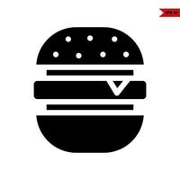 ícone de glifo de hambúrguer vetor