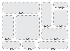tesouras este cortar cupom vetor coleção isolado em branco