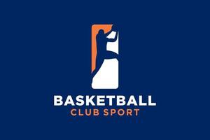 inicial carta Eu basquetebol logotipo ícone. cesta bola logótipo símbolo. vetor