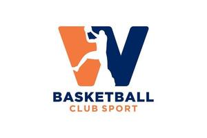 inicial carta W basquetebol logotipo ícone. cesta bola logótipo símbolo. vetor
