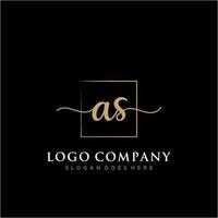 inicial Como feminino logotipo coleções modelo. caligrafia logotipo do inicial assinatura, casamento, moda, joalheria, butique, floral e botânico com criativo modelo para qualquer companhia ou negócios. vetor