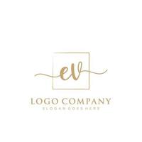 inicial ev feminino logotipo coleções modelo. caligrafia logotipo do inicial assinatura, casamento, moda, joalheria, butique, floral e botânico com criativo modelo para qualquer companhia ou negócios. vetor