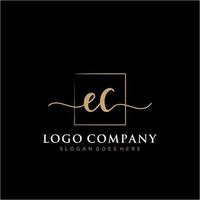 inicial ec feminino logotipo coleções modelo. caligrafia logotipo do inicial assinatura, casamento, moda, joalheria, butique, floral e botânico com criativo modelo para qualquer companhia ou negócios. vetor